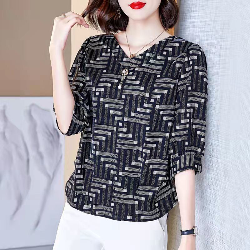 Áo Sơ Mi Chiffon Tay Lửng Dáng Rộng Che Bụng Thời Trang Xuân Hè 2023 Cho Nữ 2023