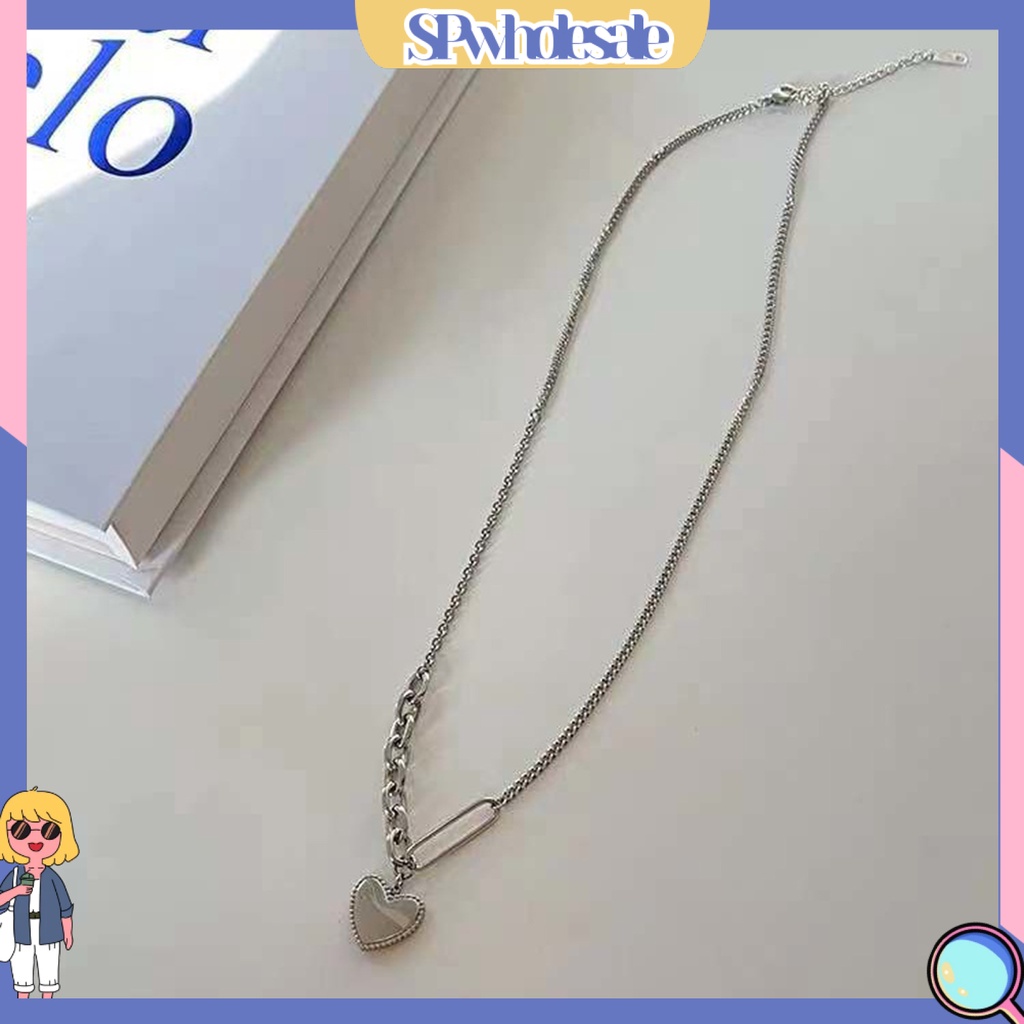 &lt;SPwholesale&gt; Vòng Cổ Choker Dây Xích Dày Mặt Trái Tim Tinh Tế Chống Mài Mòn Chống Rỉ Sét Trang Trí Phong Cách Punk Hip Hop Hàng Ngày Cho Cuộc Sống Hàng Ngày