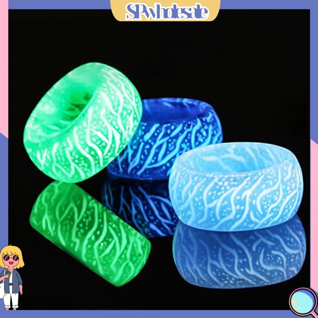 &lt;SPwholesale&gt; Nhẫn Họa Tiết Vết Nứt Phát Sáng Thời Trang Cho Nam Và Nữ