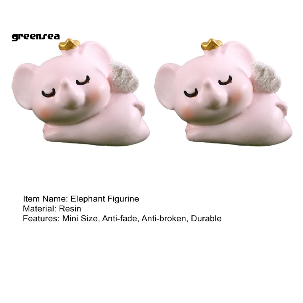 Set 2 Tượng Voi Mini Trang Trí Tiểu Cảnh