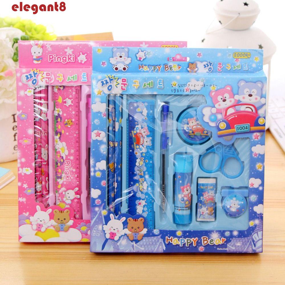 Bộ Thước Bút Chì Kèm Gôm Tẩy Thiết Kế Độc Đáo Cho Trẻ Em