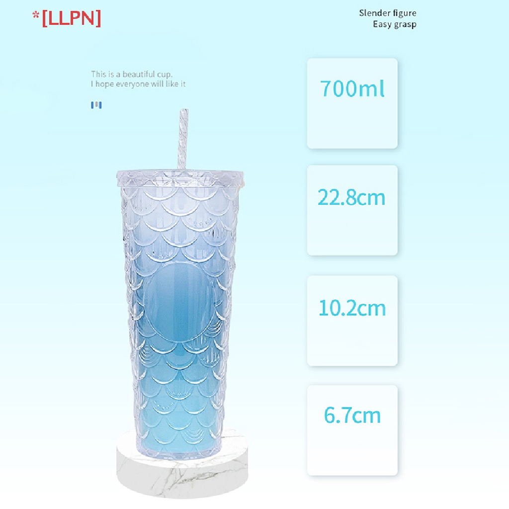 Cốc Nhựa Hai Lớp Có Ống Hút Họa Tiết Kim Cương Chào Mừng Dung Tích 700ml