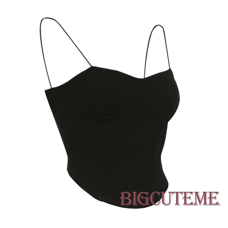 [] - Áo Croptop Không Tay Màu Trơn Dáng Ôm Thời Trang Mùa Hè Đơn Giản Dành Cho Nữ