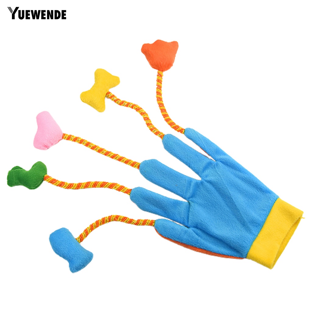 Găng Tay Bông Tua Rua Năm Ngón Chống Mài Mòn Đồ Chơi Cho Mèo