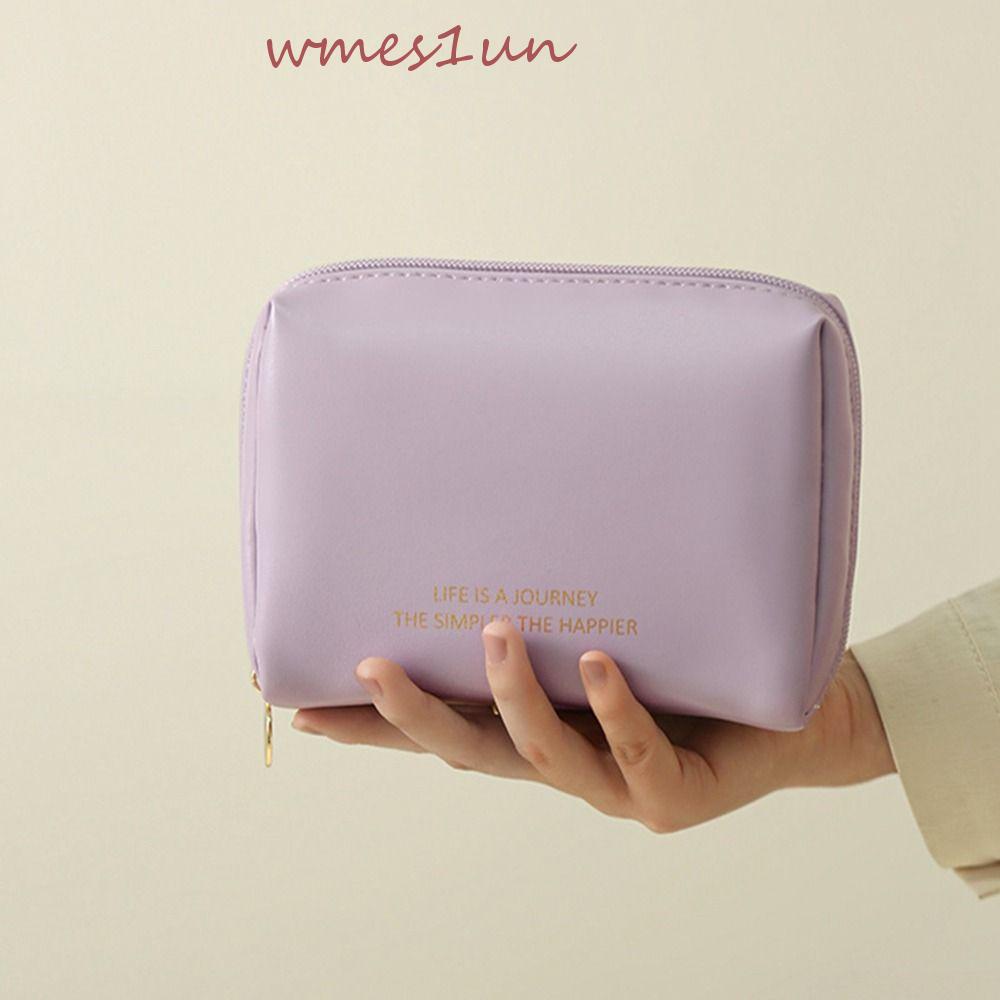 Túi Đựng Mỹ Phẩm WMES15H Bằng Da PU Chống Thấm Nước Hình Vuông Nhỏ Tiện Dụng Mang Theo Du Lịch