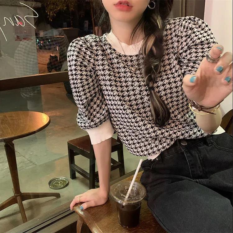 Áo Dệt Kim Cổ Tròn Dáng Rộng Thời Trang Mùa Hè Cho Nữ