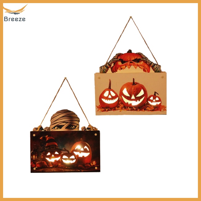 Biển Báo Bằng Gỗ Có Đèn Led Trang Trí Halloween