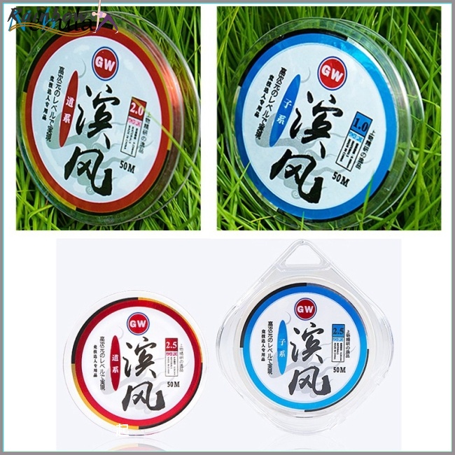 Cuộn Dây Câu Cá 50m Phủ Lông Chồn Chất Liệu Nylon Bền Bỉ