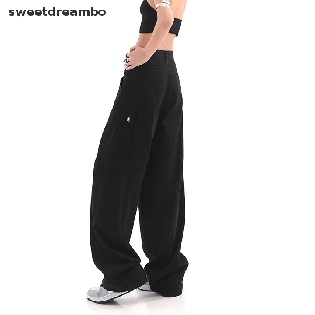 Quần baggy Ống Rộng Lưng Cao Phong Cách hip hop Đường Phố harajuku Thời Trang Mùa Hè 2023 Cho Nữ