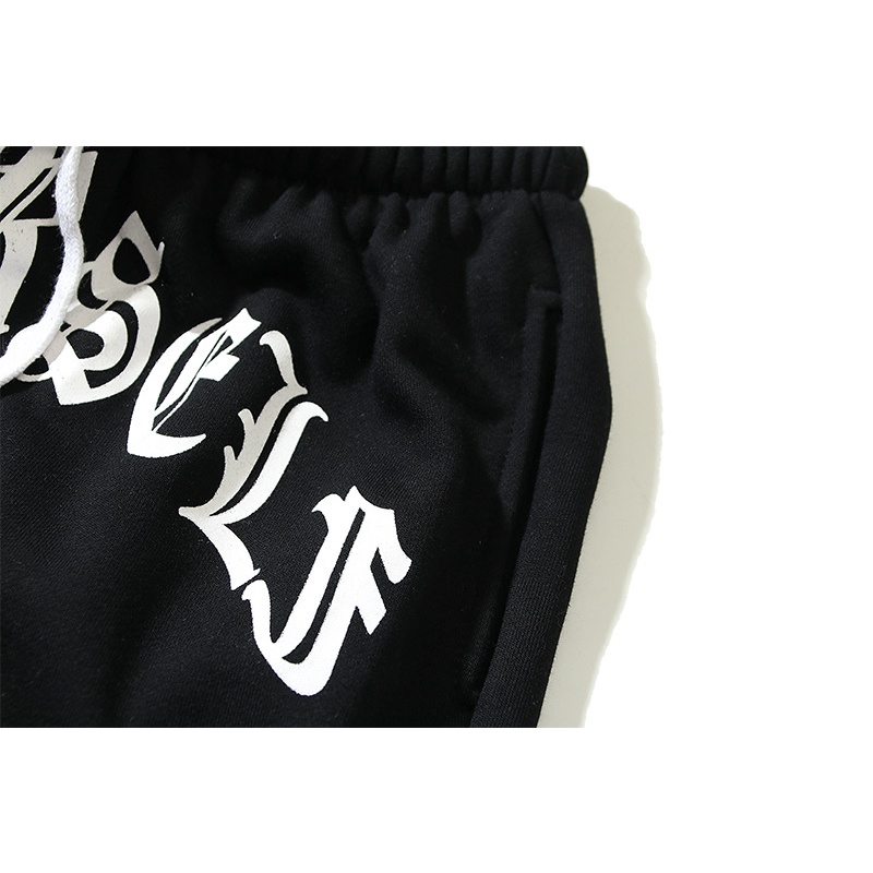 Quần Short Thể Thao Dáng Rộng In Chữ Sanskrit Kiểu Đường Phố Mỹ Cá Tính Cho Nam Và Nữ