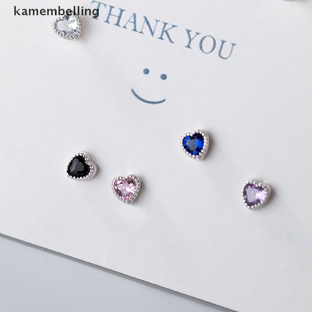 1 Đôi Khuyên Tai Hình Trái Tim Đính Đá Thời Trang Cho Nữ