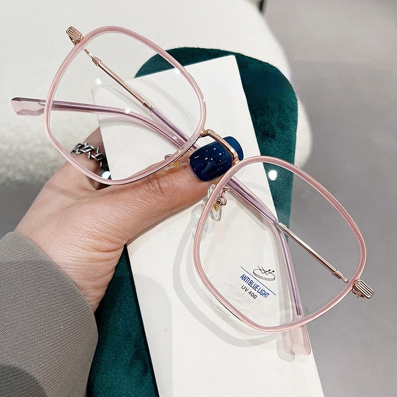 Mắt Kính Gọng Tròn Chống Bức Xạ Bằng Kim Loại Phong Cách Hàn Quốc Cổ Điển Dành Cho Nam Nữ