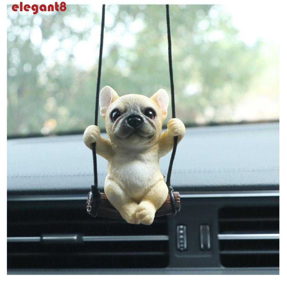 1 Móc Khóa Gắn Gương Chiếu Hậu Trang Trí Xe Hơi Hình Chú Chó Dễ Thương