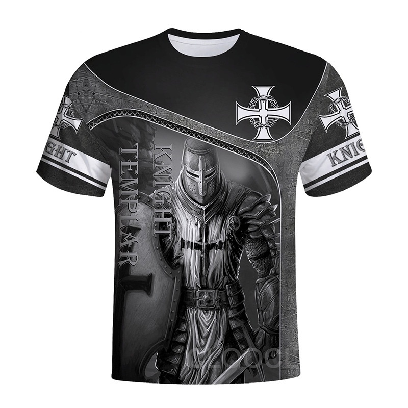 Áo Thun Ngắn Tay Cổ Tròn In Hình Temple Knight 3D Kỹ Thuật Số Thời Trang