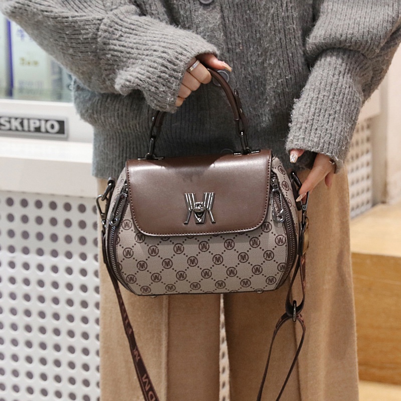 Túi xách in hình phong cách retro Túi nữ Phong cách mới In hình quả táo Túi đeo chéo đeo vai thời trang