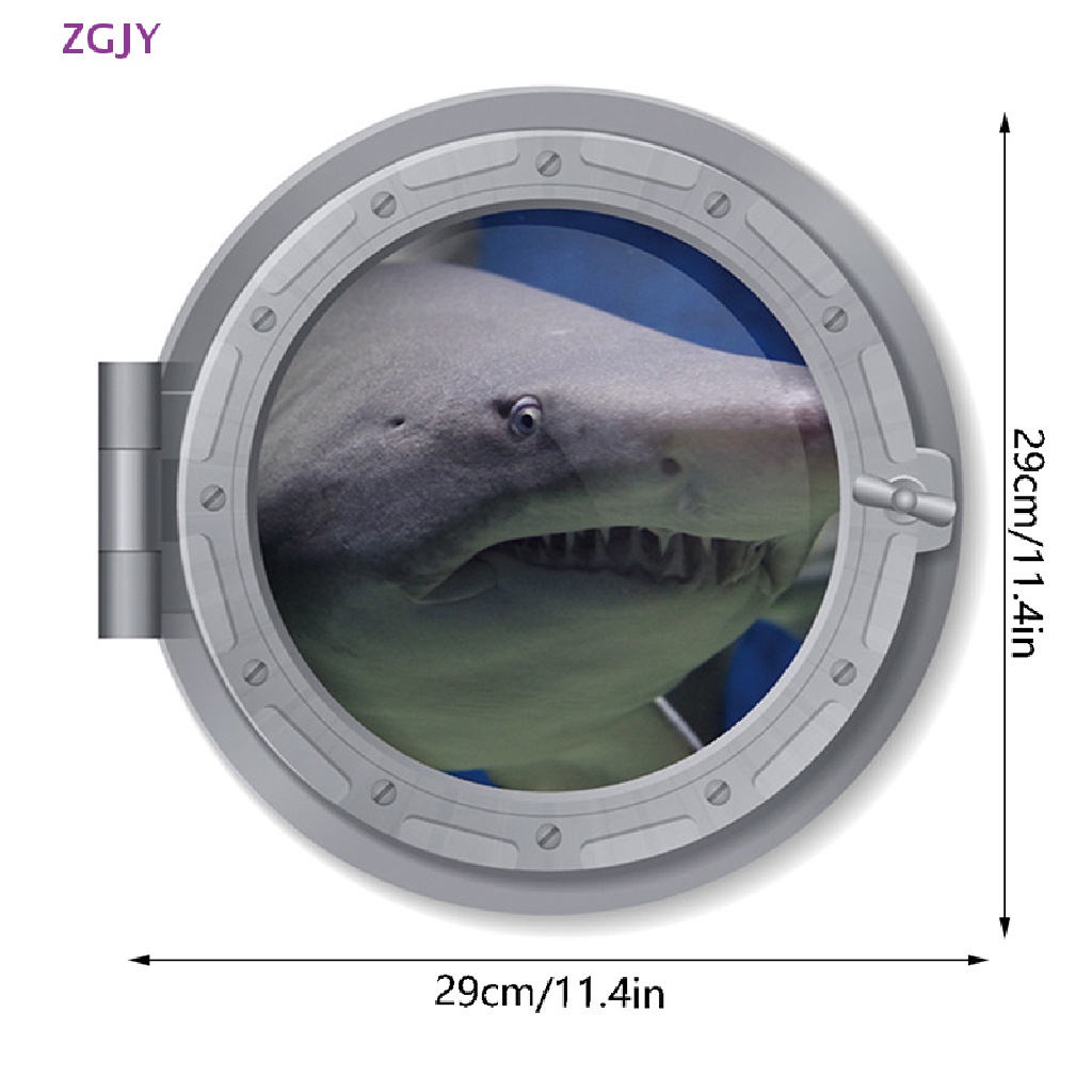 Sticker Dán Tường Nhà Tắm Chống Thấm Nước Hình Cá Mập Dưới Nước Độc Đáo Mới