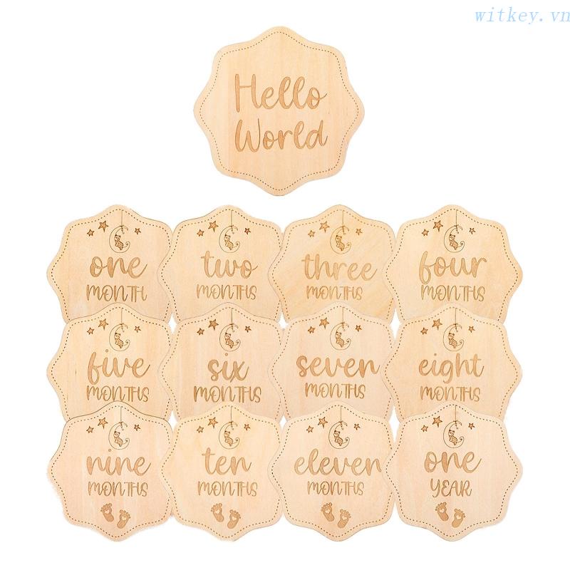 Bộ 13 Tấm Thẻ Đánh Dấu Hai Mặt In Họa Tiết Đánh Dấu Cột Mọc Răng Dành Cho Em Bé