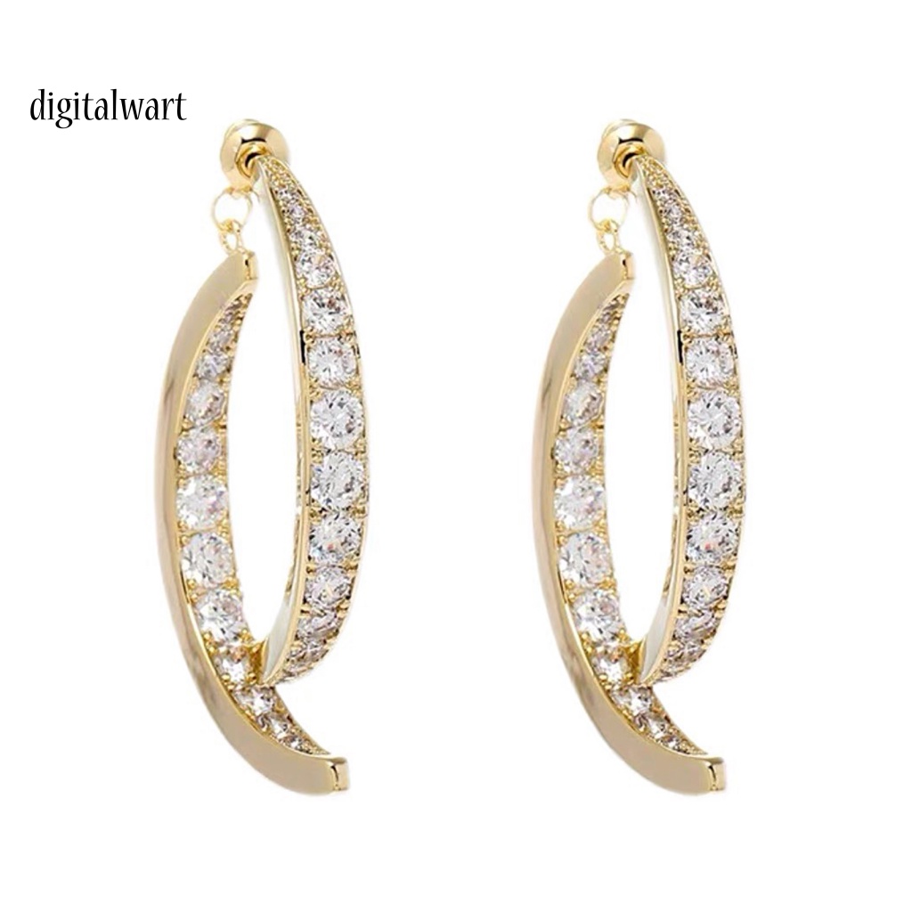 Kỹ Thuật Số| 1 Đôi Bông Tai Cong Hình Thánh Giá Lấp Lánh Trọng Lượng Nhẹ