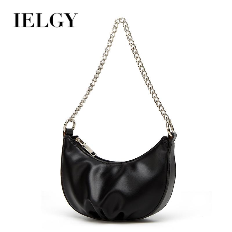 Ielgy Túi Xách Đeo Vai Phối Dây Xích Dày Gấp Gọn Đơn Giản Cao Cấp Dễ Phối Đồ Cho Nữ