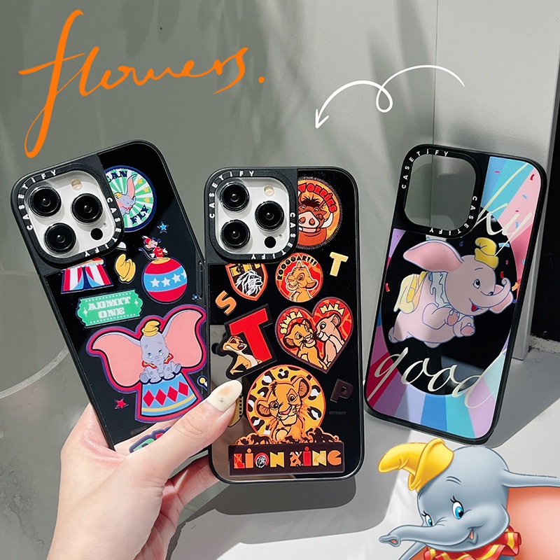 Ốp Điện Thoại Nhựa Acrylic Cứng Chống Sốc Gắn Gương In Hình Voi Dumbo Cho Iphone 14 / 13 / 12 / 11 / Pro / Max