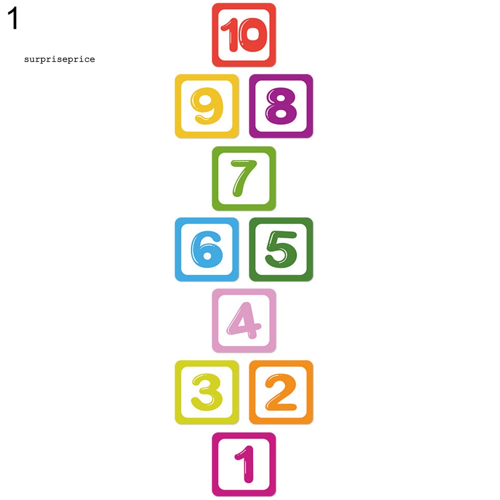 Set 10 Sticker Dán Sàn Nhà Họa Tiết Hoạt Hình Dễ Thương Bắt Mắt