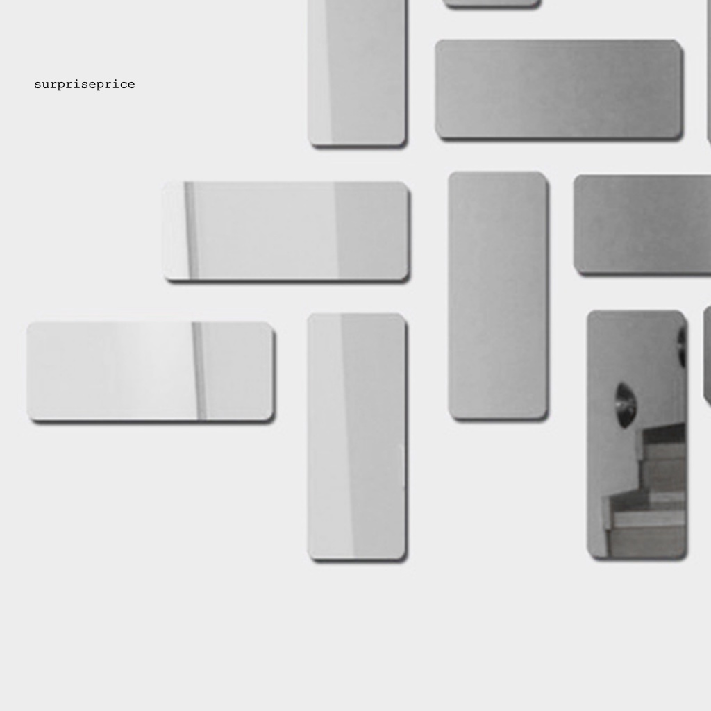 1 Bộ Nhãn Dán Tường Bằng Acrylic Mặt Gương Phản Quang Tự Dính Tháo Rời Được Trang Trí Nhà Cửa