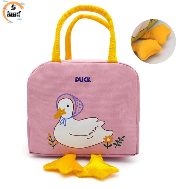 [IS] Túi Đựng Hộp Cơm Trưa Cách Nhiệt Bằng Lá Nhôm Gọn Nhẹ Họa Tiết Hoạt Hình Có Tay Cầm Gia