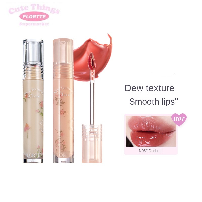 FLORTTE Son Môi  / Shuiguang Hiệu Ứng Gương Nhiều Màu Sắc Thời Trang