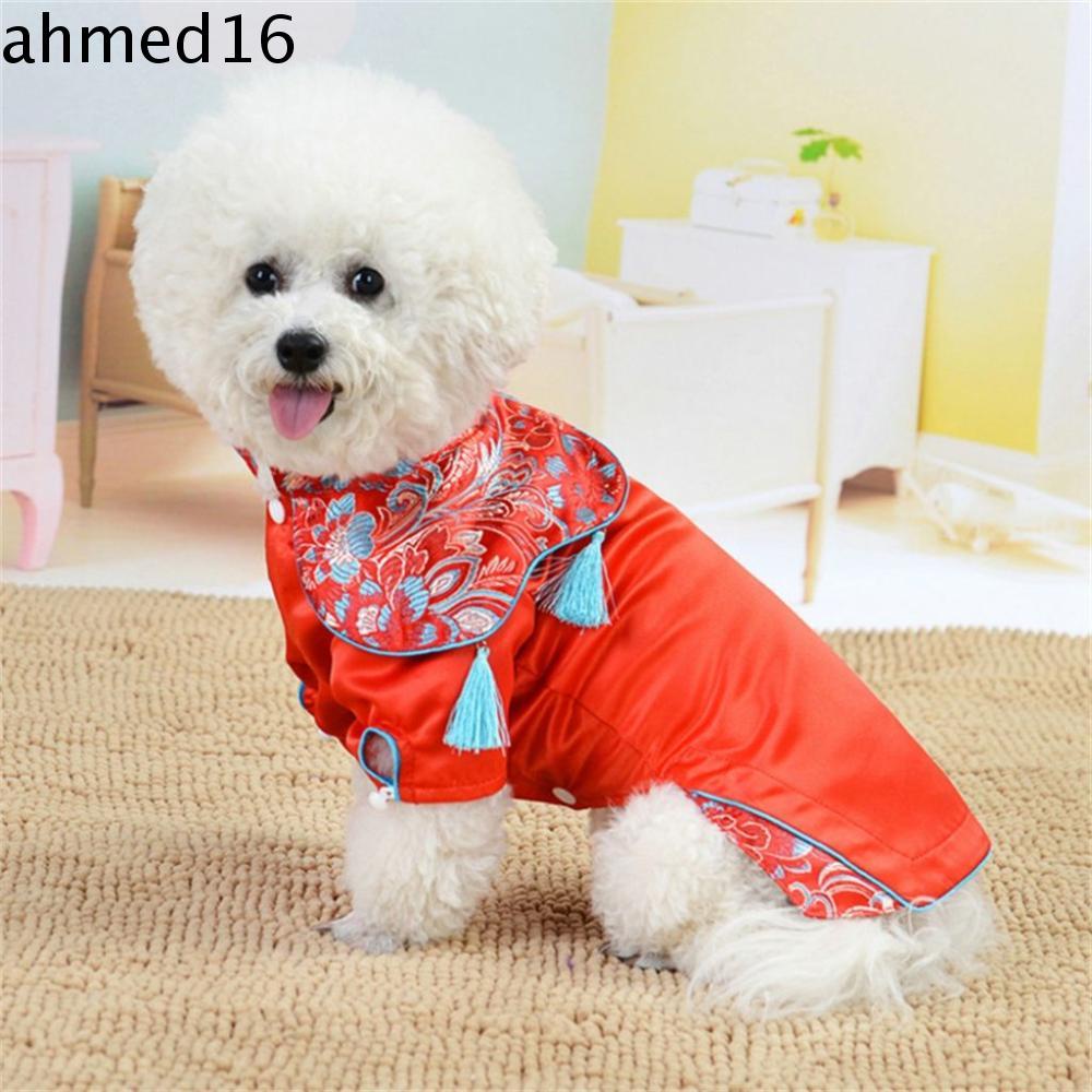 Đầm Sườn Xám Cotton Mềm Mại Thoáng Khí Phong Cách Trung Hoa Dành Cho Cún Cưng Size XS-XL