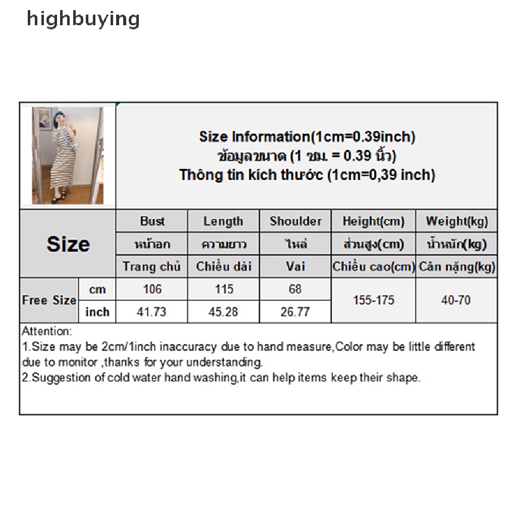 Đầm Thun Dài Cổ Chữ V Tay Ngắn Họa Tiết Kẻ Sọc Thời Trang Cho Nữ