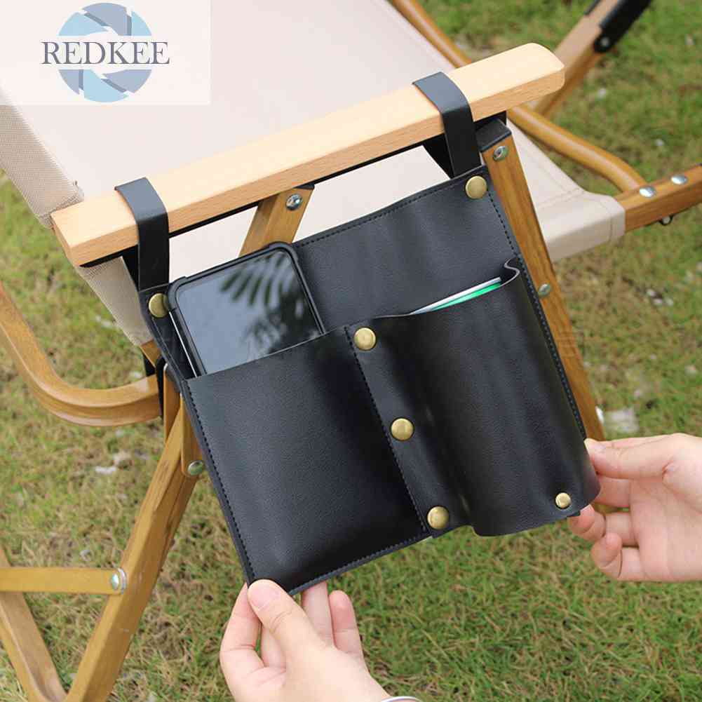 Túi Da PU Đựng Điện Thoại Gắn Tay Vịn Ghế Ngồi Câu Cá / Cắm Trại Tiện Lợi