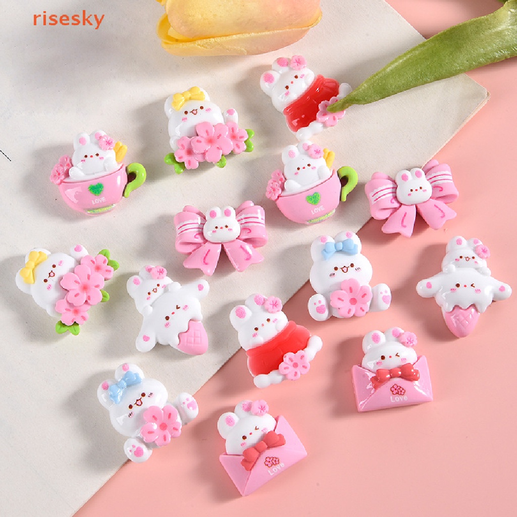 Set 5 Mô Hình Hoa Anh Đào Hoạt Hình Mini Bằng Nhựa Resin Dễ Thương Trang Trí Sổ Tay DIY