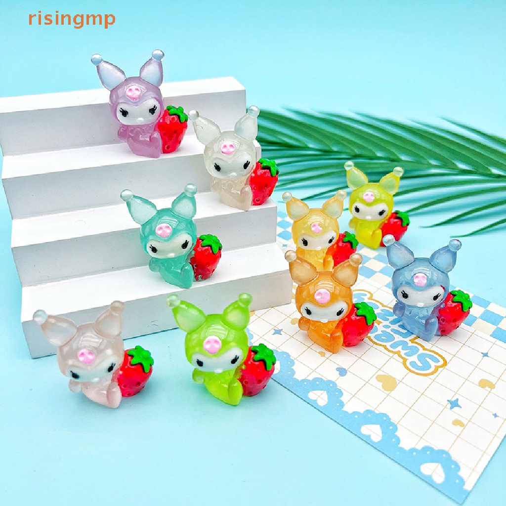 Set 2 Tượng Kuromi Hoạt Hình Mini Dạ Quang Trang Trí Xe Hơi