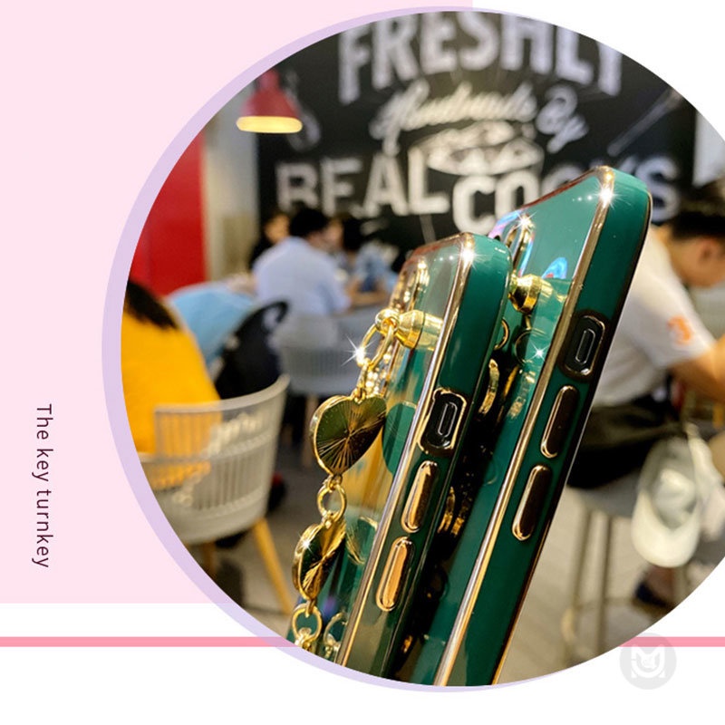 Ốp Điện Thoại Silicon Mềm Có Dây Đeo Tay Họa Tiết Trái Tim Cho Xiaomi Redmi Note 12 11 10 9 8 Pro 9S 10S 11S Plus