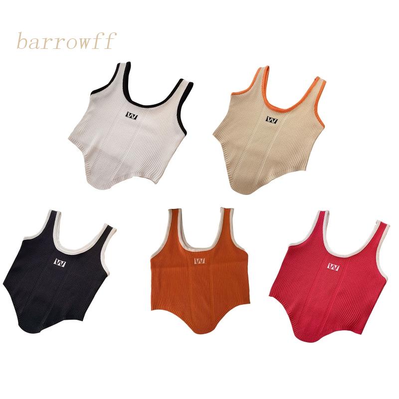 Áo Crop Top Dệt Kim Sát Nách Phong Cách Thể Thao Thời Trang Quyến Rũ Cho Nữ