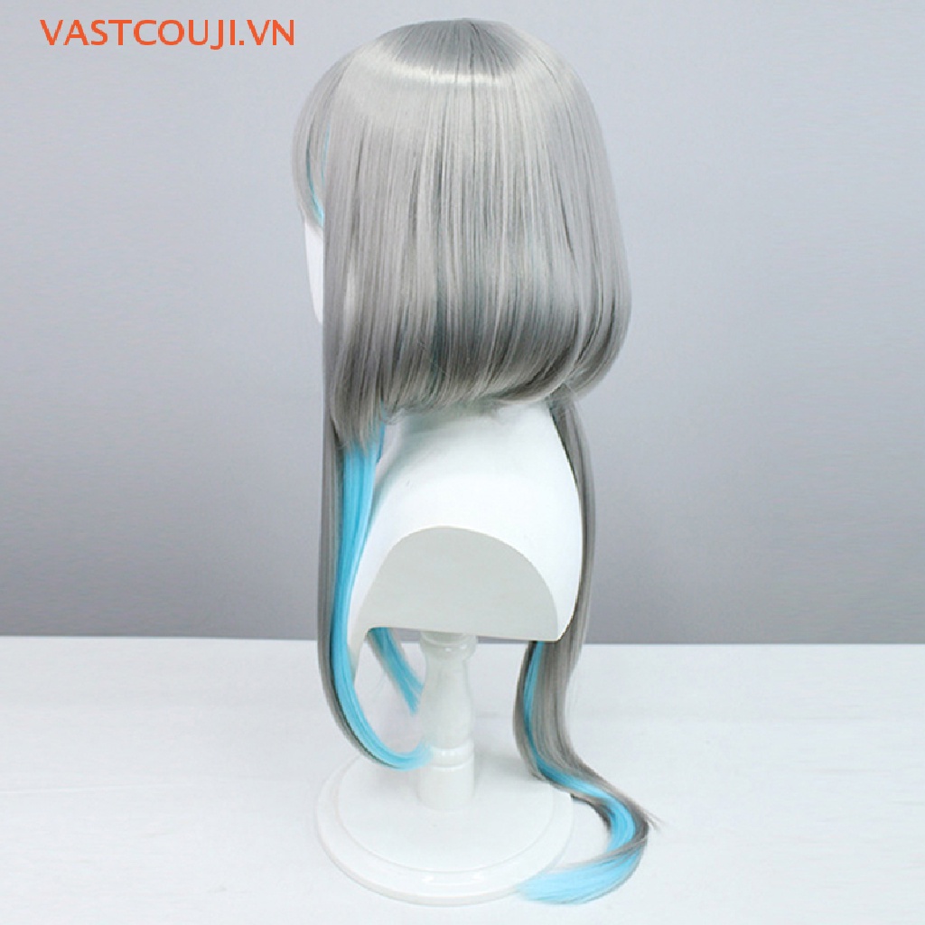 Tóc Giả Dài 90cm Màu Xám Nhạt Dùng Hóa Trang VASTJI GenshinImpact Guizhong