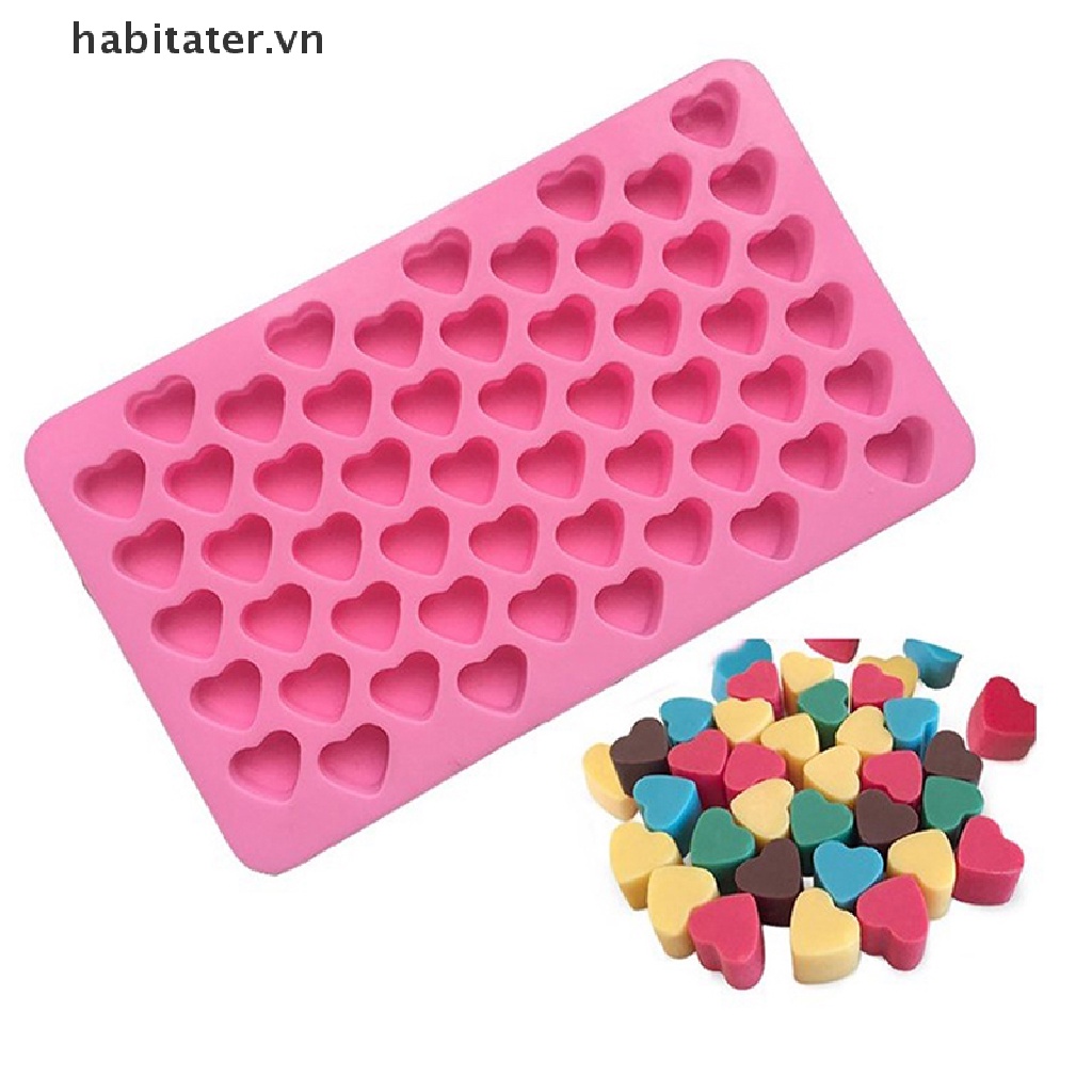 Khay Silicon Làm Đá / Sô Cô La 55 Ô Trái Tim Mini