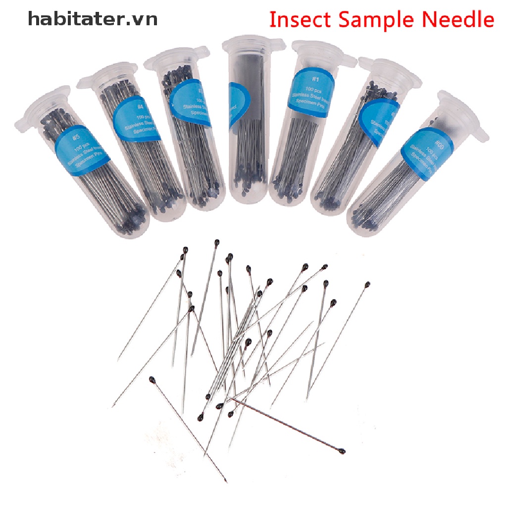 Set 100 Ghim Côn Trùng Bằng Thép Không Gỉ Cho Phòng Thí Nghiệm