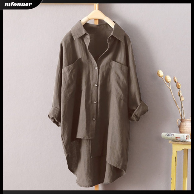 Áo Sơ Mi Dài Tay Màu Sắc Đơn Giản Thời Trang Cho Nữ