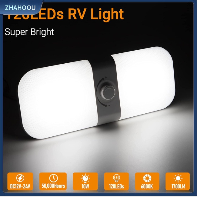 ☃Nhà Cửa☃ Bộ 2 Đèn Led Rv 12-24v 3 Màu Sắc Gắn Trần Nhà Trang Trí Nội Thất