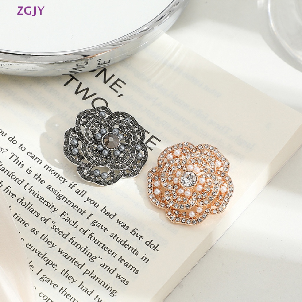 Ghim Cài Áo Hình Hoa Trà Đính Đá Zircon Chống Ánh Sáng Mới