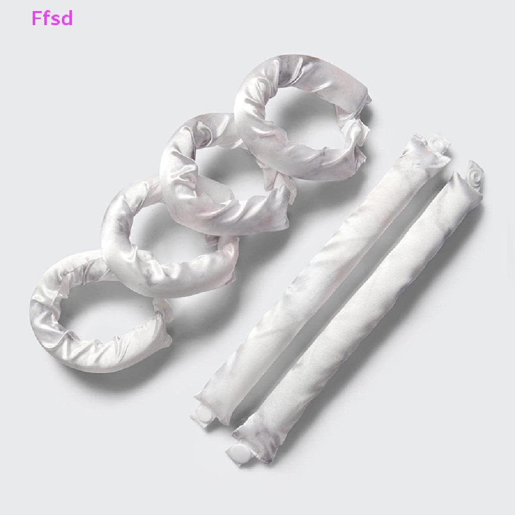 {Ffsd} Set 6 Lô Uốn Tóc Bằng Nhiệt Không Dây Ruy Băng Lụa Làm Xoăn Tóc Lười * Bán Chạy