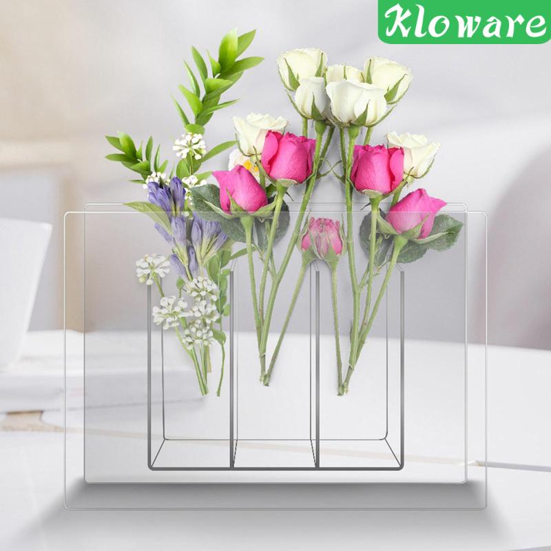 Lọ Hoa Bằng Acrylic Trong Suốt Để Bàn Trang Trí Văn Phòng