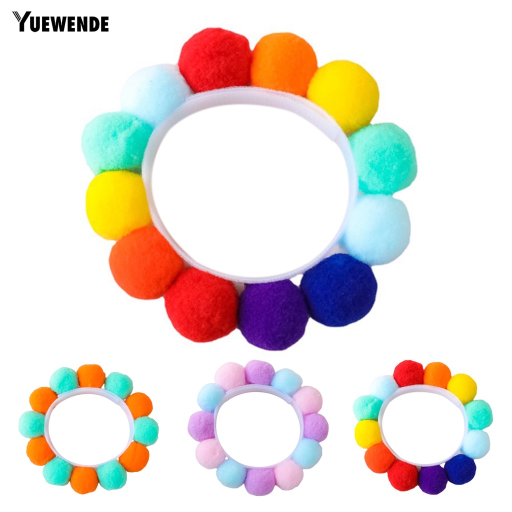 Ye.b Vòng Cổ Họa Tiết Ruy Băng Đính Bóng Lông Trọng Lượng Nhẹ Độ Co Giãn Cao Mặc Hàng Ngày Cho Cún