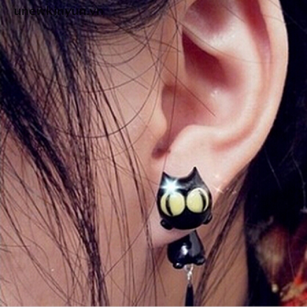 1 Cặp Khuyên Tai Nữ Hình Mèo Bằng Đất Sét Polymer Dễ Thương