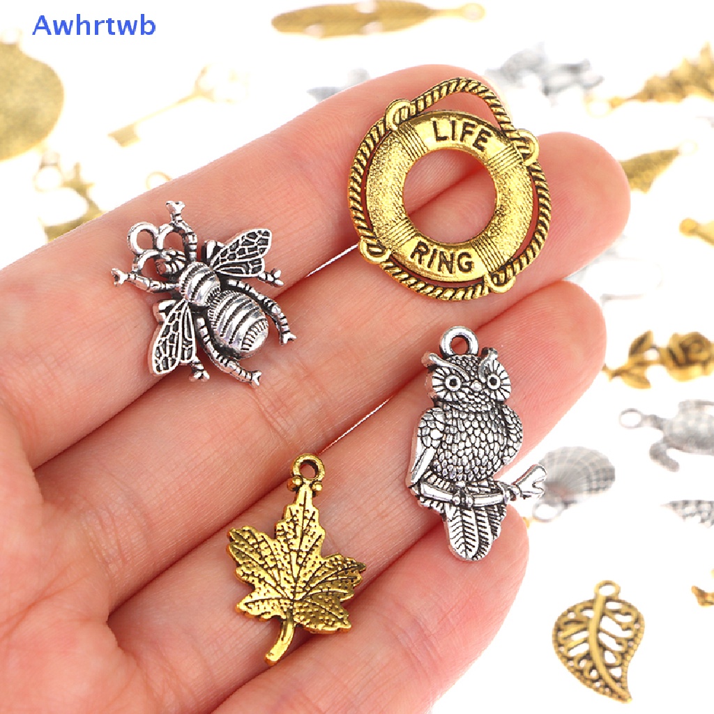 Set 50 Mặt Vòng cổ Kim Loại Hỗn Hợp Làm Trang Sức Thủ Công DIY Mới