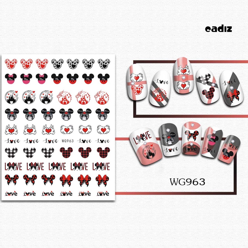 Miếng Dán Trang Trí Móng Tay Tự Dính Họa Tiết Chuột Hoạt Hình Dễ Thương Dùng Một Lần DIY