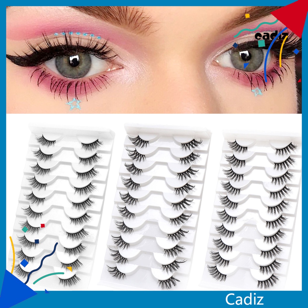 Set 10 Cặp Lông Mi Giả 3D Tạo Hiệu Ứng Trang Điểm Tự Nhiên