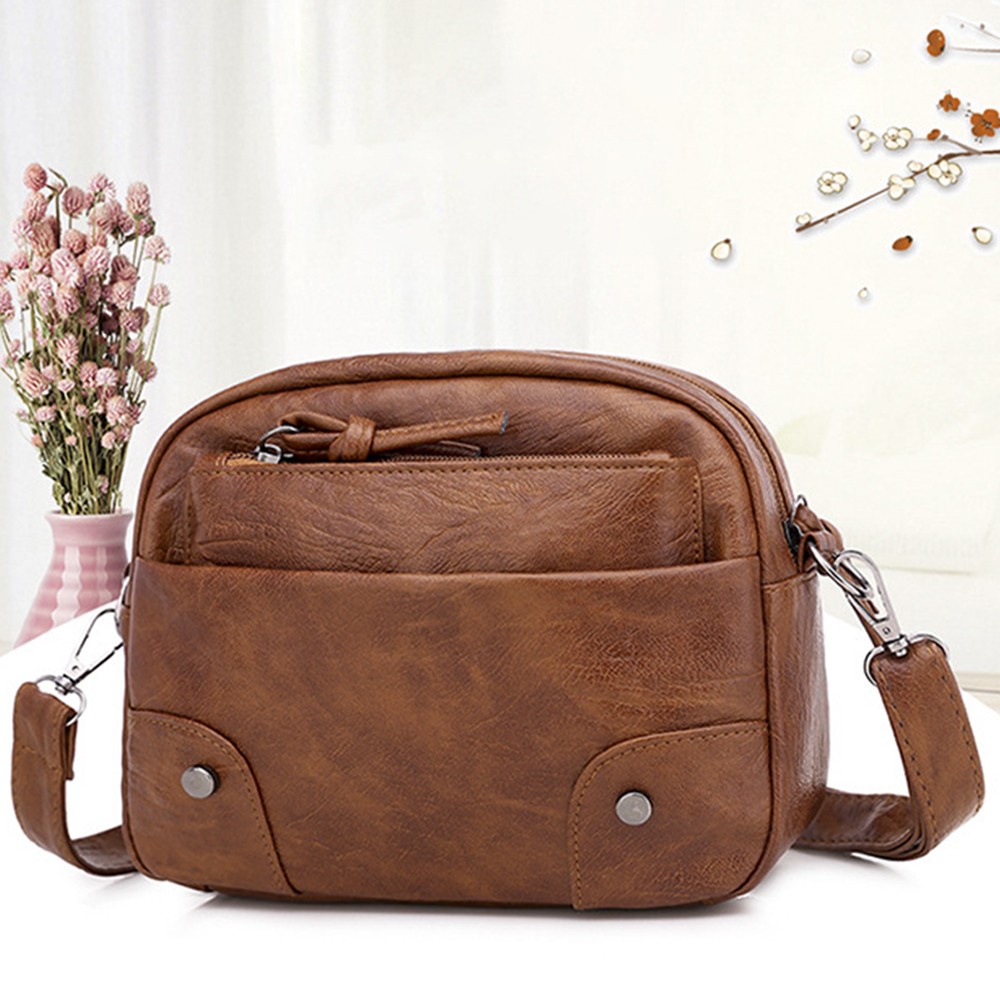 Túi Đeo Chéo Mini Bằng Da PU Phong Cách Retro Thời Trang Cho Nữ