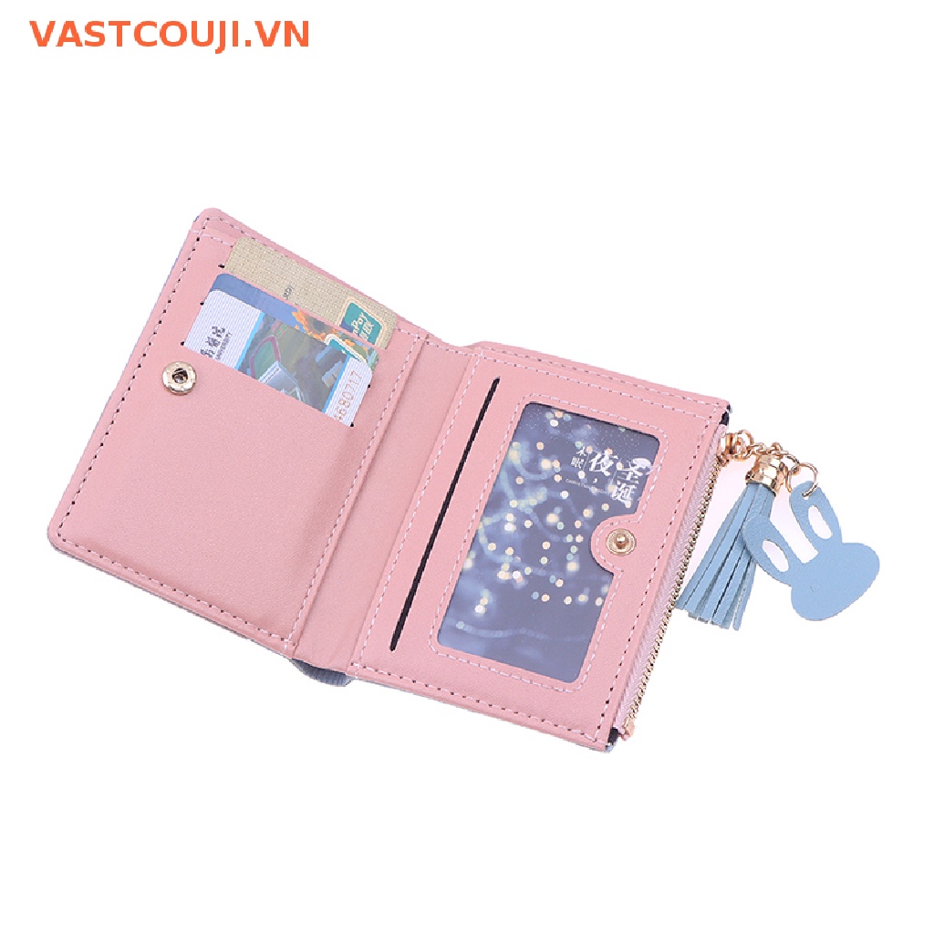 1 Ví Ngắn Mini Có Khóa Kéo Phối Tua Rua Hình Thỏ Thời Trang Cho Nữ VASTJI 2023
